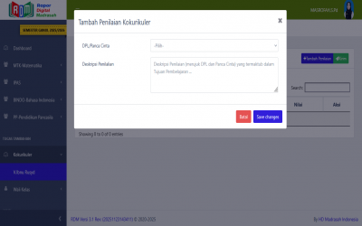 Rancangan Indikator Kokurikuler MBG Untuk Pengisian RDM Madrasah